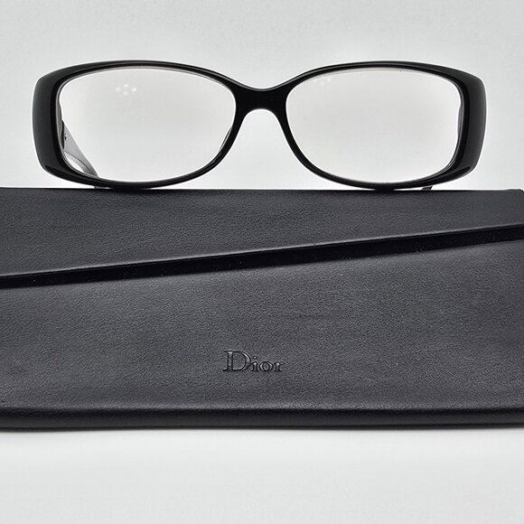 Christian Dior CD3184 CSA Black Swarovski Crystal Eyeglasses Frame w/ Case Italy - Picture 1 of 16